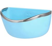 Semi-circular small pet feeder, plastic fixed rabbit cage food container, kitten guinea pig chinchilla hamster ferret anti-trap feeding bowl (random color)