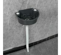 Semi-Circular Wall Mount Basin Sink, Compact Vessel Sink with Water Pipe for Bathroom Vanity Lavatory Cloakroom