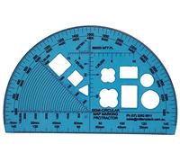 Semi Circular warfighting symbology stencil shape protractor for angle measurements and map plotting for outdoor navigation with map and compass, hiking, orienteering and survival..