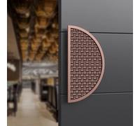 Semi-Circular Wood Door Handle with Non-Slip Bumps, Durable Solid Aluminum Push Pull Hardware for Commercial Doors