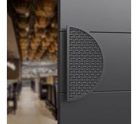 Semi-Circular Wood Door Handle with Non-Slip Bumps, Durable Solid Aluminum Push Pull Hardware for Commercial Doors