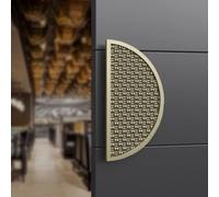 Semi-Circular Wood Door Handle with Non-Slip Bumps, Durable Solid Aluminum Push Pull Hardware for Commercial Doors