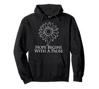 Semi Colon Hope Begins With A Pause Semicolon Pullover Hoodie