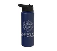 Semi Colon Hope Begins with A Pause Semicolon Stainless Steel Insulated Water Bottle