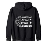Semi Colon Strong Drama Semicolon Zip Hoodie