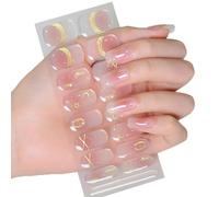 Semi-Cured Gel Nail Polish Strips Complete Wraps Sticker UV/LED Lamp Required Wraps Pedicure Starter Sets Christmas Thanksgiving UV Light Required