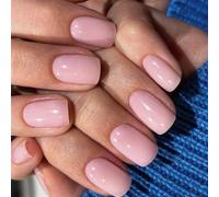 Semi Cured Gel Nail Stickers Cream Pink Semi Cured Gel Nail Strips Wraps, 24 Pcs Gel Nail Wraps, No UV Light Required, Nails Art Design Decoration Accessories, French Tip Ombre