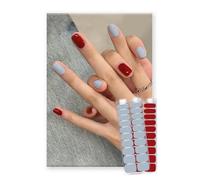 Semi Cured Gel Nail Strips 2 Styles | Built-In Gel Top Coat | UV Light Required | Salon Quality, Easy Application And Removal（Lilac Mist Sonata & Crimson Rhapsody)