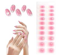 Semi Cured Gel Nail Strips - 20 Pcs. Cute Gel Sticker Nails, Waterproof & Stretchable Gel Nail Strips, Cures in Sun/LED Light, Lasts 2+ Weeks, Vegan (NC240353)