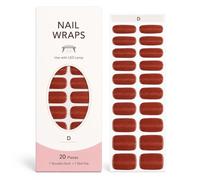Semi Cured Gel Nail Strips, 20 Pcs Full Cover Nail Wraps, Short Square Gel Stickers, Glossy Glitter Finish, Use with LED/UV Lamp, Easy DIY Manicure for Women