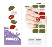 Semi Cured Gel Nail Strips, 28 pcs Christmas Gel Nail Stickers Full Nail Wraps, Long Lasting Gel Nail Strips Work with Any UV Lamp, Christmas Nail Art Stickers DIY Salon Quality, Easy to Apply
