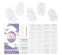 Semi Cured Gel Nail Strips,28 pcs French Nail Stickers Wraps(Gilded French),Long Lasting Nail Polish Stickers Work with UV Lamp ,Easy to Apply