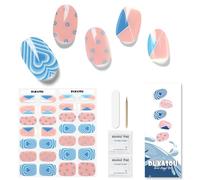 Semi Cured Gel Nail Strips - 28 pcs Gel Nail Stickers-Full Wraps, Long Lasting, UV Lamp Compatible - Salon Quality Nail Art Stickers, Easy to Apply