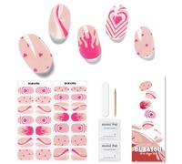 Semi Cured Gel Nail Strips - 28 pcs Gel Nail Stickers-Full Wraps, Long Lasting, UV Lamp Compatible - Salon Quality Nail Art Stickers, Easy to Apply