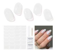 Semi Cured Gel Nail Strips - 28 pcs Gel Nail Stickers-Full Wraps, Long Lasting, UV Lamp Compatible - Salon Quality Nail Art Stickers, Easy to Apply