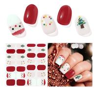 Semi Cured Gel Nail Strips - 28 pcs Gel Nail Stickers-Full Wraps, Long Lasting, UV Lamp Compatible - Salon Quality Nail Art Stickers, Easy to Apply