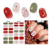 Semi Cured Gel Nail Strips - 28 pcs Gel Nail Stickers-Full Wraps, Long Lasting, UV Lamp Compatible - Salon Quality Nail Art Stickers, Easy to Apply