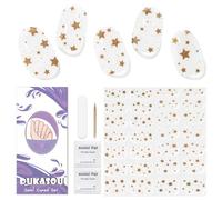 Semi Cured Gel Nail Strips,28 pcs Gel Nail Strips,Star Stickers Wraps UV Cure,Easy to Apply