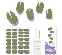 Semi Cured Gel Nail Strips - 28 Stickers, Self-Adhesive Wraps for Salon-Quality Manicure - Works With Any Nail Lamps