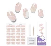 Semi Cured Gel Nail Strips - 28 Stickers, Self-Adhesive Wraps for Salon-Quality Manicure - Works With Any Nail Lamps