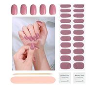 Semi Cured Gel Nail Strips,Gel Nail Stickers,Glossy Nail Wraps 20 Stickers,Works with UV Light,Gel Nail Wraps, Salon Quality & Easy to Use (Dusty Rose)