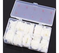 Semi Cured Gel Nails Clear Art Tips Gel 500Pcs French Acrylic Nail Natural False DIY White False Nail Set (White, One Size)
