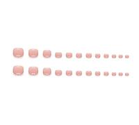 Semi Cured Gel Nails Light Powder White French Wear Nail Foot Style Nails Gentle Maiden Nail Patch Cute Foot Nail (with Glue Inside) 1ml Nails (One Size)