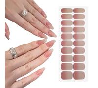 Semi Cured Gel Nails Strips 20pcs Nail Wraps Soft Self Adhesive Gel Nail Stickers Salon - Works with Any UV/LED Nail Lamps, Gel Nail Stickers Long Lasting, Easy to Apply & Remove