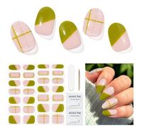 Semi Cured Gel Nails Strips 28 Stickers Nail Wraps Soft Self-Adhesive Gel Nail Stickers Salon-Quality Gel Nail Strips for Nails Manicure Nail Wraps Works with Any Nail Lamps