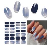 Semi Cured Gel Nails Strips 28 Stickers Nail Wraps Soft Self-Adhesive Gel Nail Stickers Salon-Quality Gel Nail Strips for Nails Manicure Nail Wraps Works with Any Nail Lamps