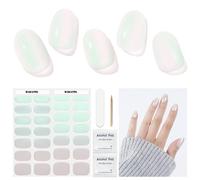Semi Cured Gel Nails Strips 28 Stickers Nail Wraps Soft Self-Adhesive Gel Nail Stickers Salon-Quality Gel Nail Strips for Nails Manicure Nail Wraps Works with Any Nail Lamps