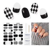 Semi Cured Gel Nails Strips 28 Stickers Nail Wraps Soft Self-Adhesive Gel Nail Stickers Salon-Quality Gel Nail Strips for Nails Manicure Nail Wraps Works with Any Nail Lamps