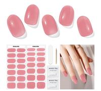 Semi Cured Gel Nails Strips 28 Stickers Nail Wraps Soft Self-Adhesive Gel Nail Stickers Salon-Quality Gel Nail Strips for Nails Manicure Nail Wraps Works with Any Nail Lamps