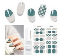 Semi Cured Gel Nails Strips 28 Stickers Nail Wraps Soft Self-Adhesive Gel Nail Stickers Salon-Quality Gel Nail Strips for Nails Manicure Nail Wraps Works with Any Nail Lamps