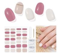 Semi Cured Gel Nails Strips 28 Stickers Nail Wraps Soft Self-Adhesive Gel Nail Stickers Salon-Quality Gel Nail Strips for Nails Manicure Nail Wraps Works with Any Nail Lamps