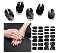 Semi Cured Gel Nails Strips 28 Stickers Nail Wraps Soft Self-Adhesive Gel Nail Stickers Salon-Quality Gel Nail Strips for Nails Manicure Nail Wraps Works with Any Nail Lamps