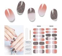 Semi Cured Gel Nails Strips 28 Stickers Soft Self-Adhesive Salon-Quality Gel Nail Strips for Manicure Works with Any Nail Lamps