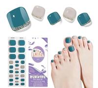 Semi Cured Gel Pedicure Strips,26 PCS Gel Nail Strips Works with Any UV Light, Salon Quality Gel Nail Stickers,Easy to Apply & Remove