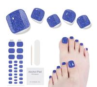 Semi Cured Gel Pedicure Strips,26 PCS Gel Nail Strips Works with Any UV Light, Salon Quality Gel Nail Stickers,Easy to Apply & Remove
