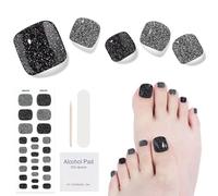Semi Cured Gel Pedicure Strips,26 PCS Gel Nail Strips Works with Any UV Light, Salon Quality Gel Nail Stickers,Easy to Apply & Remove