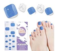 Semi Cured Gel Pedicure Strips,26 PCS Gel Nail Strips Works with Any UV Light, Salon Quality Gel Nail Stickers，Easy to Apply & Remove