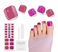 Semi Cured Gel Pedicure Strips,26 PCS Gel Nail Strips Works with Any UV Light, Salon Quality Gel Nail Stickers,Easy to Apply & Remove