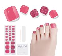 Semi Cured Gel Pedicure Strips,26 PCS Gel Nail Strips Works with Any UV Light, Salon Quality Gel Nail Stickers,Easy to Apply & Remove