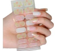 Semi Cured Gels Nails Stickers UVs/LED Lamp Required Gels Nails Polish Wraps Fashion Gels Nails Art Stickers Wome