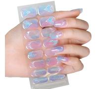 Semi Cured Gels Nails Stickers UVs/LED Lamp Required Gels Nails Polish Wraps Fashion Gels Nails Art Stickers Wome