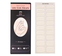 Semi Cured Nail Strips, 20 PCS Nail Stickers Full Wraps for Salon-Quality Nails at Home, Works with Any UV Lamp, Easy to Apply, Shape & Remove (20, Transparent)