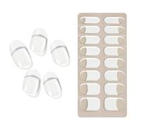 Semi Cured Nail Strips - Semi Cured Gel Nail Strips | Soft & Flexible 16 Semi-cured Strips | Glitter Gel Nail Stickers | French Tip Nail Strips, Gel Nail Wraps Works With UV Light For Home Nails