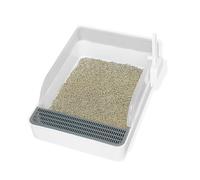 Semi-Enclosed Cat Litter Box Detachable Anti-Splash Non-Sticky Kitty Litter Tray Cat Toilet with Litter Scoop
