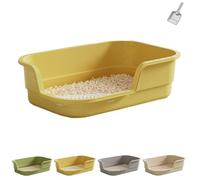 Semi Enclosed Cat Litter Boxs with High Sides Low Entry Senior Litter Pen for Geriatric Kitty Easy Clean Large Cat Litter for Indoor Pet Potty Semi Enclosed Cat Litter Trays with High Sides