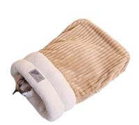 Semi-Enclosed Design Warm Pet Nest for Cats and Dogs, 360° Wrap Soft Plush Large Sack, Cozy Sleeping Bag for All Seasons (Brown,Medium)